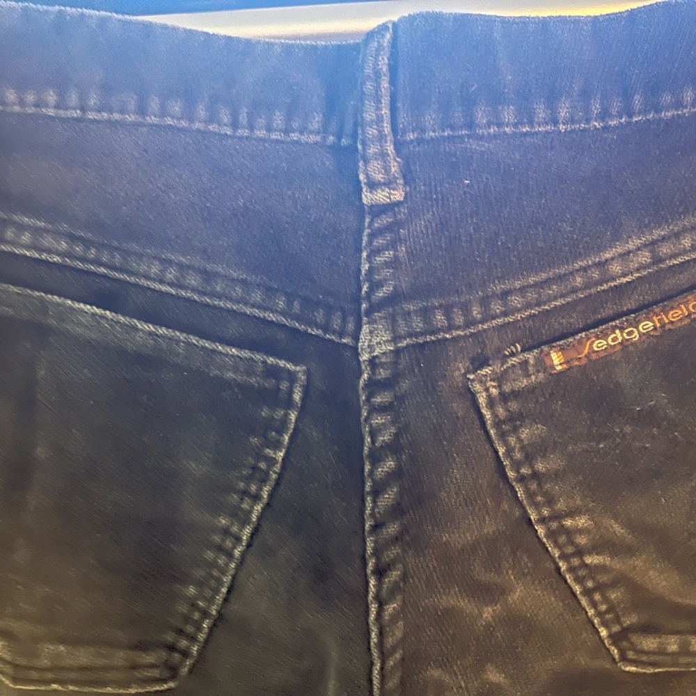 Vintage 1970’s Sedgefield black brushed denim jeans size 28/32”